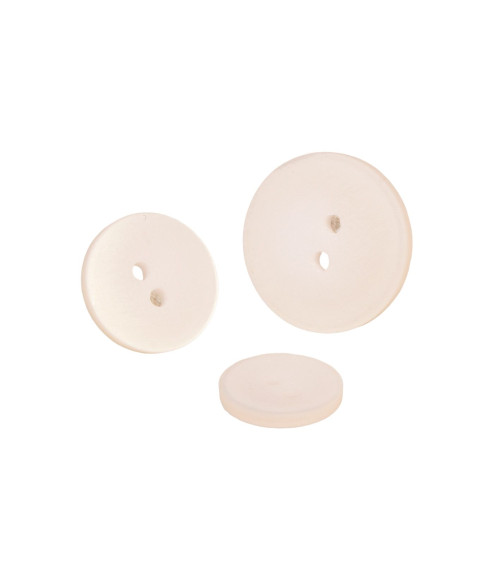 Set of 6 white satin 2-hole buttons