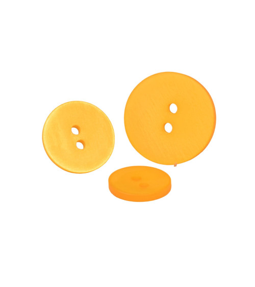 Set of 6 mustard yellow satin 2-hole buttons