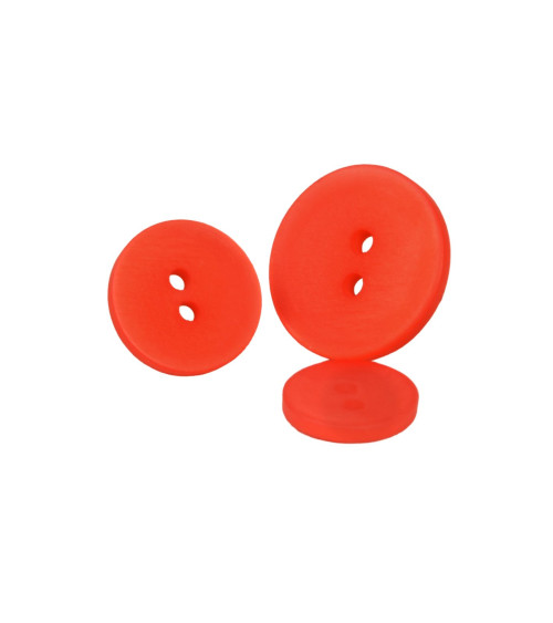 Set of 6 red satin 2-hole buttons