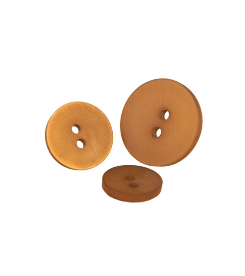 Set of 6 satin 2-hole buttons in Havana brown