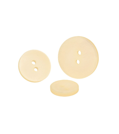 Set of 6 2-hole satin ivory buttons