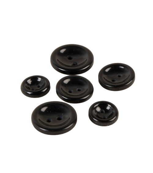 Black 2-hole round button