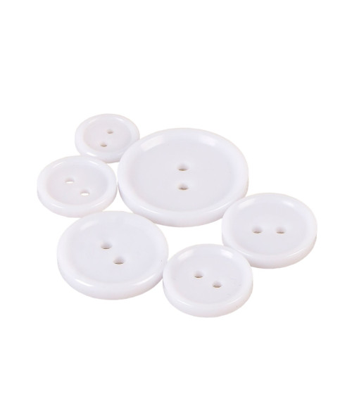 Classic white 2-hole round button