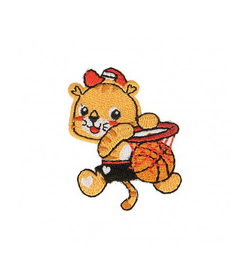 Basketball Lion Cub Iron-on Badge 4.5cm x 3.5cm