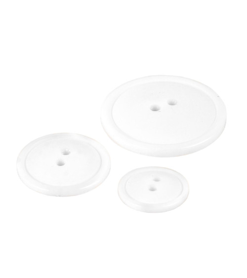 Classic white 2-hole round button