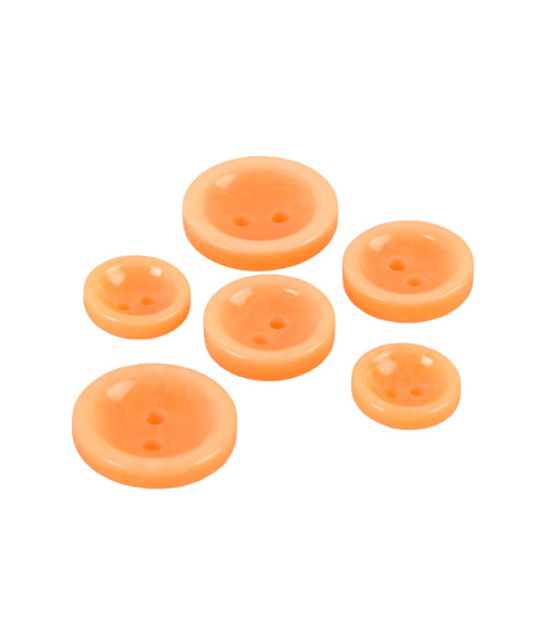 Set of 6 round buttons with 2 orange holes