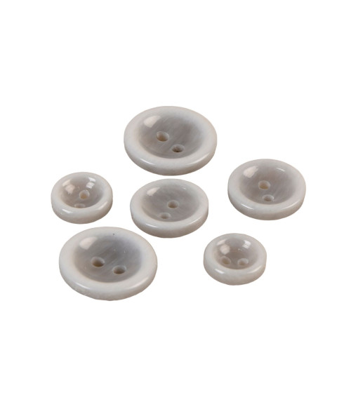 Set of 6 round buttons with 2 gray holes