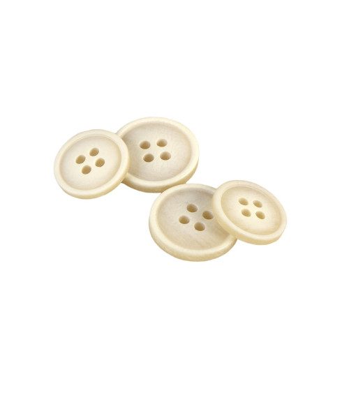 Organic resin button 4 holes beige stone