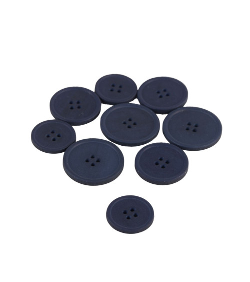 Navy blue 4-hole bio resin button