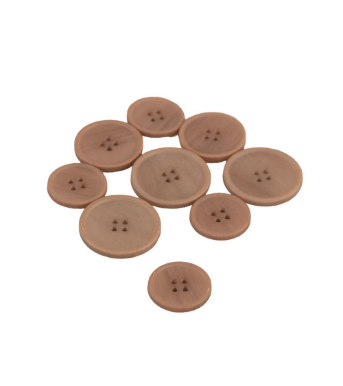 Dark beige 4-hole bio resin button