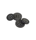 Lot de 6 boutons bio résine 4 trous gris anthracite