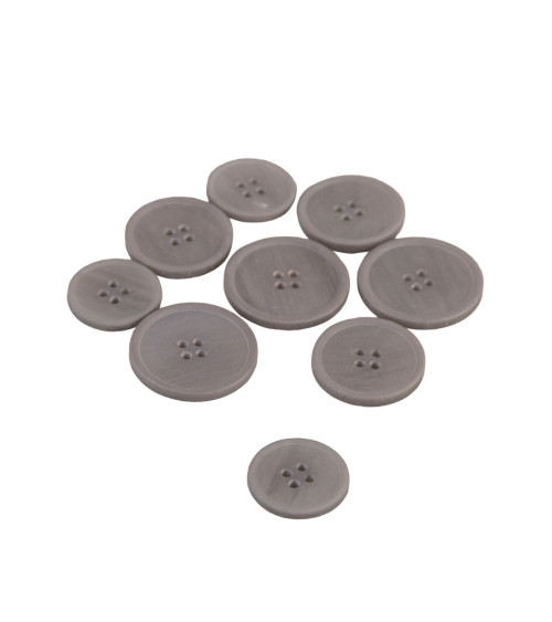 Set of 6 dark gray 4-hole bio resin buttons