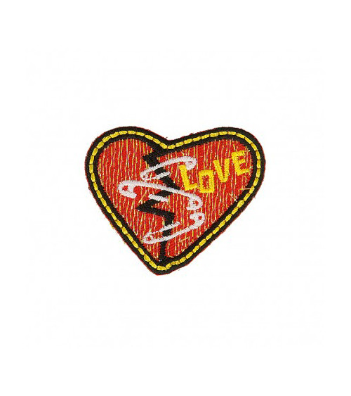 Broken Heart Iron-on Patch 3cm x 4cm