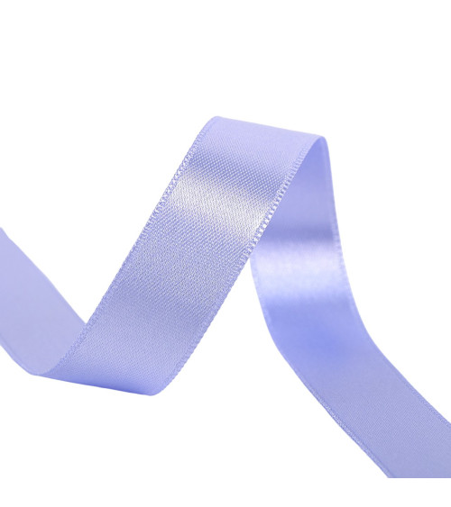 Spool of 25m double-sided satin ribbon in light lilac made in France