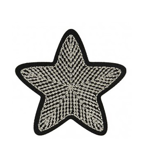 Silver Star Iron-on Patch 4.5cm x 4cm