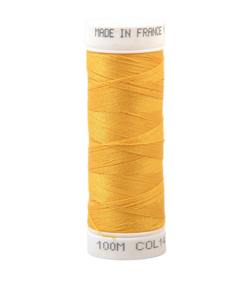 Polyester sewing thread 100m made in France - yellow sun 140