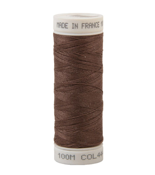 Polyester sewing thread 100m made in France - brown crosse 444