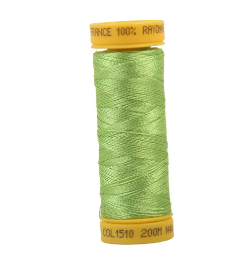 Bobina di filo da ricamo 100% viscosa 200 m - Verde Pistacchio C510