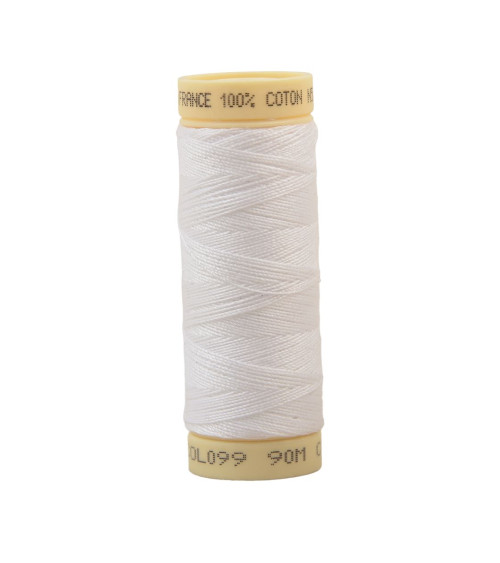 90m cotton thread spool made in France - White C99