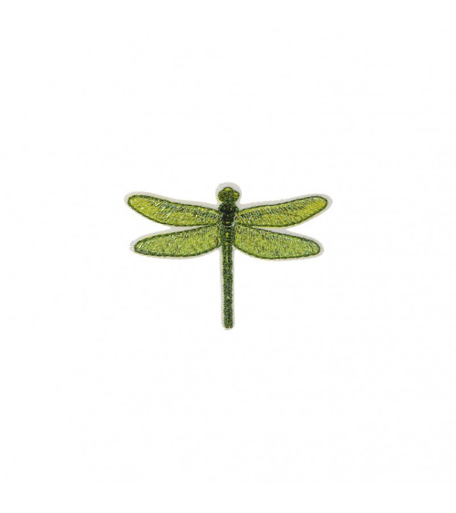 Ecusson thermocollant Libellule verte 4cm x 5cm