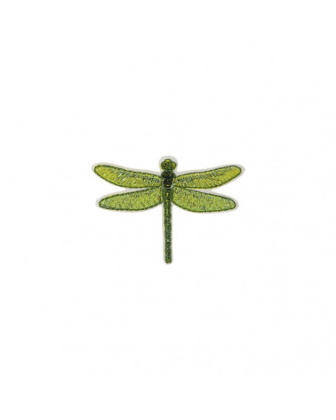 Ecusson thermocollant Libellule verte 4cm x 5cm