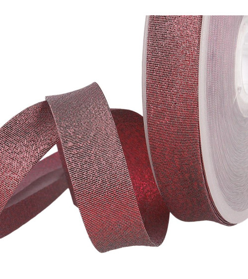 25m spool of red metallic bias binding 20mm