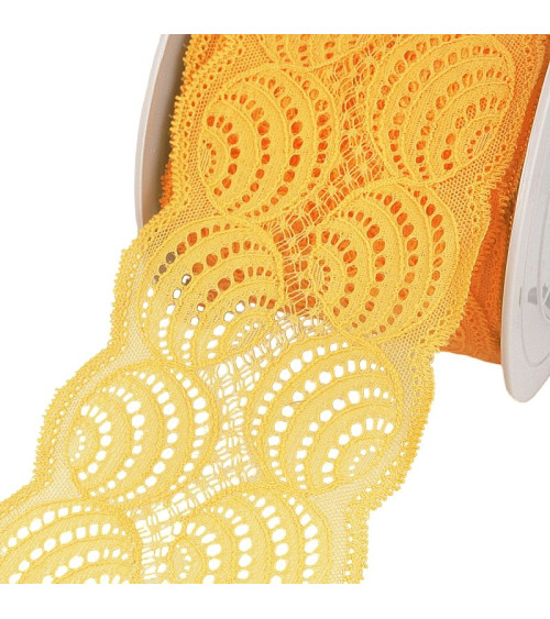 15m Spool of Yellow Elastic Lace 100mm