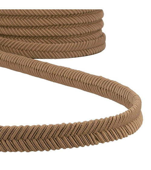 Bobina da 15 m di treccia a spina di pesce Beige Scuro da 15 mm