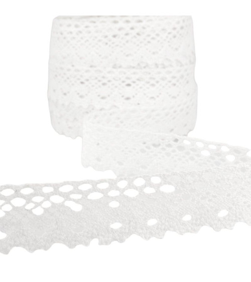 25m Spool of White Lace 28mm