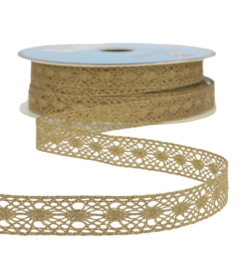 25m Spool of Copper Metallic Lace 14mm