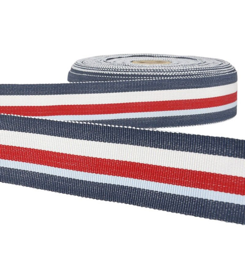 Floppy disk 25m grosgrain ribbon stripes Navy Blue