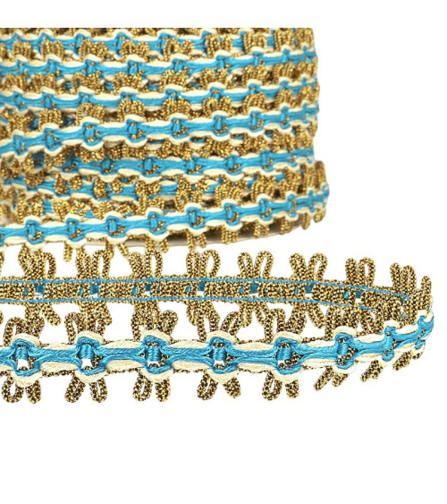 Bobina da 20 m di treccia d'oro da 18 mm Blu Acciaio