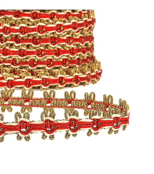 20m reel of 18mm red gold braid