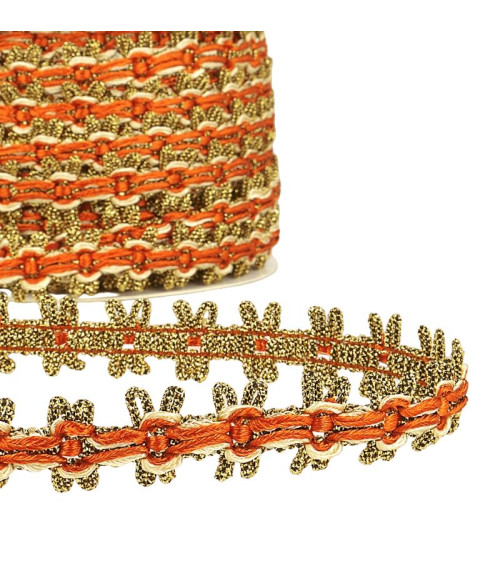 20m reel of 18mm orange gold braid