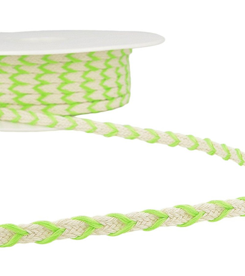 Bobina da 25 m di treccia bicolore da 6 mm Verde fluorescente