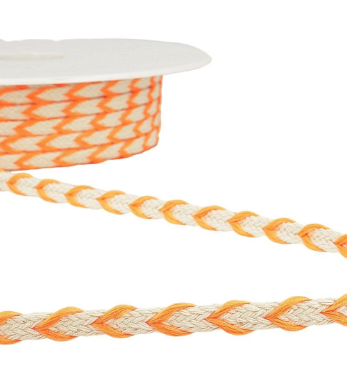 Bobina de 25m trenza bicolor 6mm Naranja flúor