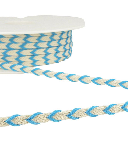 Bobina da 25m di treccia bicolore da 6mm Blu Acciaio