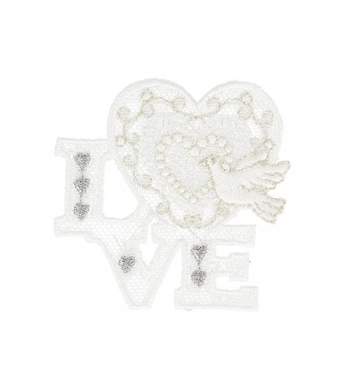 Toppa termoadesiva Love Heart 5 cm x 5 cm