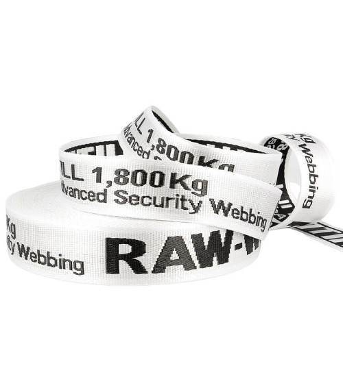 Film 20m jacquard strap RAW WHITE 35mm White/black