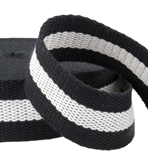 Film 25m two-tone strap 30mm Black/White