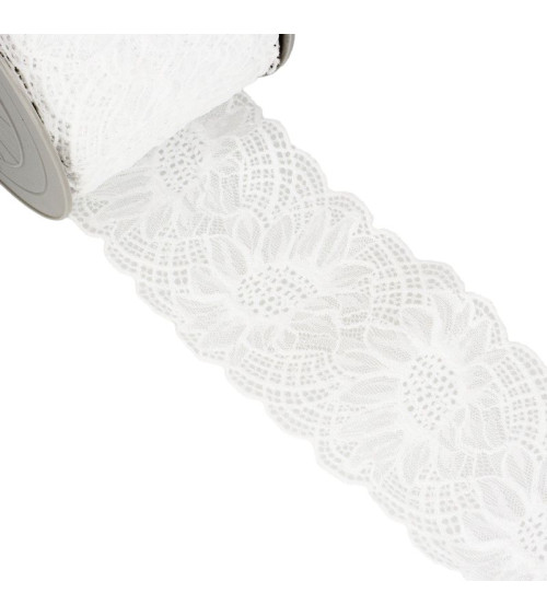 15m spool of elastic lace White 100mm