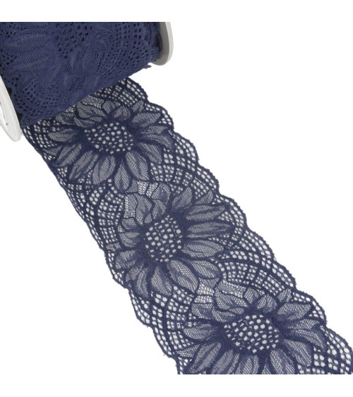 15m spool of elastic lace Navy blue 100mm