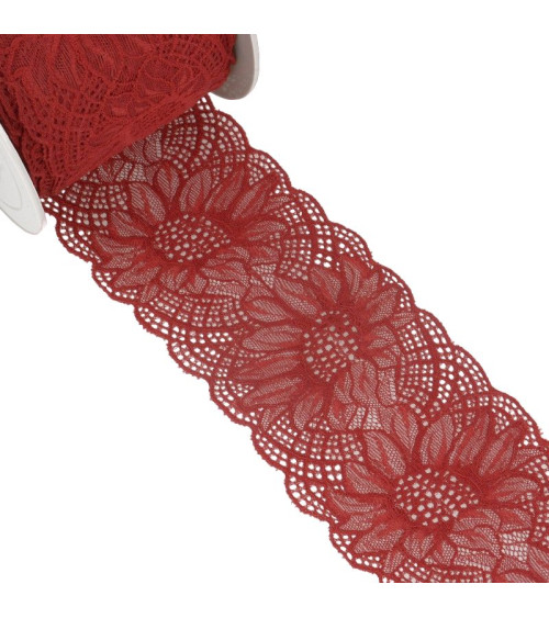 15m spool of elastic lace Red 100mm