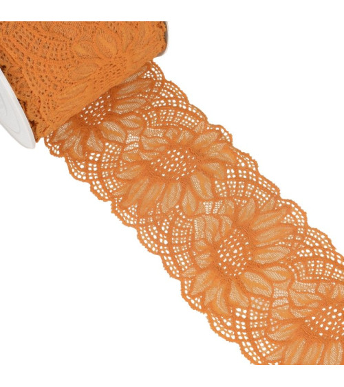 15m Spool of Orange Elastic Lace 100mm