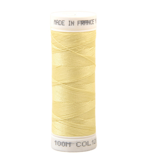 Polyester sewing thread 100m made in France - Straw yellow 120