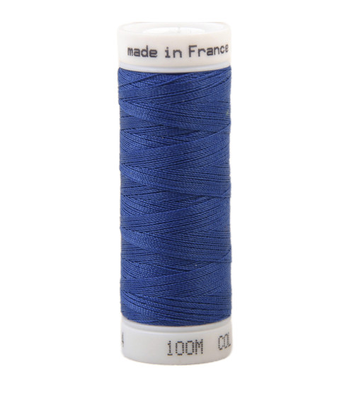 Polyester sewing thread 100m made in France - blue palma 324