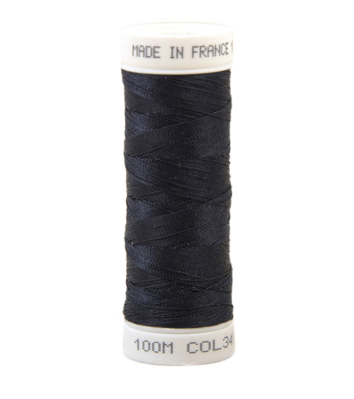 Polyester sewing thread 100m made in France - ink blue 349