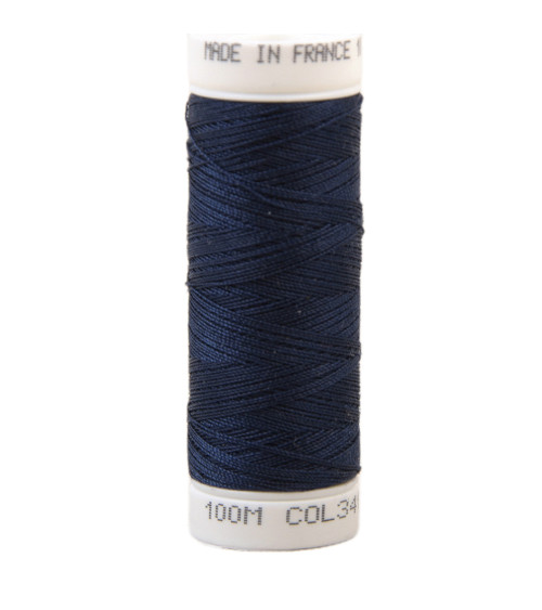 Polyester sewing thread 100m made in France - admiral blue 341