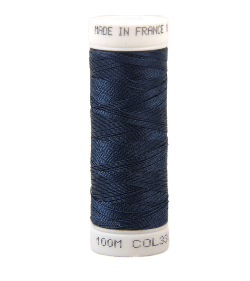 Polyester sewing thread 100m made in France - cyclone blue 338