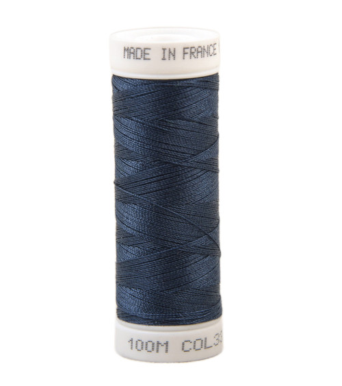 Polyester sewing thread 100m made in France - elysee blue 337